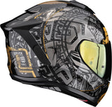 Casco Integrale Per Moto Scorpion Exo Exo-1500 Air Ultra Tct Nero Grigio Oro Apus Taglia M