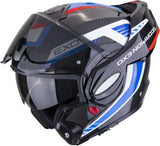 Casco Modulare Per Moto Scorpion Exo Exo-Tech Evo Carbon Carbon Fiber Nero Blu Rosso Cosy Taglia L