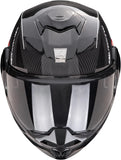 Casco Modulare Per Moto Scorpion Exo Exo-Tech Evo Carbon Carbon Fiber Nero Rosso Cad Taglia Xs