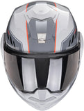 Casco Modulare Per Moto Scorpion Exo Exo-Tech Evo Polycarbonate Grigio Rosso Socius Taglia Xxl