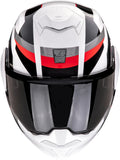 Casco Modulare Per Moto Scorpion Exo Exo-Tech Evo Pro Ultra Tct Grigio Nero Rosso Acuti Taglia Xl