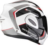 Casco Modulare Per Moto Scorpion Exo Exo-Tech Evo Pro Ultra Tct Grigio Nero Rosso Acuti Taglia Xl