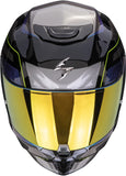 Casco Integrale Per Moto Scorpion Exo Exo-391 Polycarbonate Nero Blu Leo Taglia Xs