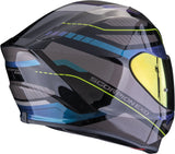 Casco Integrale Per Moto Scorpion Exo Exo-391 Polycarbonate Nero Blu Leo Taglia Xs