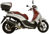 Terminale Di Scarico Con Omologazione Suono Nero Acciaio Fondello Carbonio - Leovince Compatibile Con Piaggio Beverly 350 Sport Touring E3 (2011-2016)