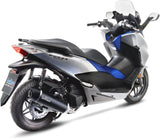 Impianto Di Scarico Completo Catalizzato E Con Omologazione Suono Nero Acciaio Fondello Carbonio - Leovince Compatibile Con Honda Forza 125 (2017-2020)