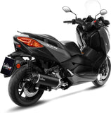 Terminale Di Scarico Con Omologazione Suono Nero Acciaio Fondello Carbonio - Leovince Compatibile Con Yamaha X-Max 300 (2017-2020)