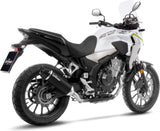 Terminale Di Scarico Senza Omologazione Suono Nero Acciaio Fondello Carbonio - Leovince Compatibile Con Honda Cb 500 X (2019-2023)