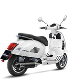 Terminale Di Scarico Con Omologazione Suono Nero Acciaio Fondello Carbonio - Leovince Compatibile Con Piaggio Vespa Gts 300 Hpe (2019-2020)