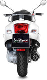 Terminale Di Scarico Con Omologazione Suono Nero Acciaio Fondello Carbonio - Leovince Compatibile Con Piaggio Vespa Gts 300 Hpe (2019-2020)