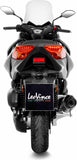 Complete Exhaust System Without Catalytic Converter And Without Sound Certification Nero Stainless Steel Carbon Fiber End Cap - Leovince Compatible With Yamaha X-Max 125 (2018-2020)