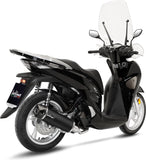 Impianto Di Scarico Completo Catalizzato E Con Omologazione Suono Nero Acciaio Fondello Carbonio - Leovince Compatibile Con Honda Sh 150I (2020-2023)