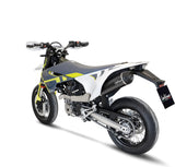 Terminale Di Scarico Con Omologazione Suono Nero Acciaio Fondello Carbonio - Leovince Compatibile Con Husqvarna 701 Supermoto (2021-2024)