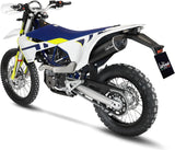 Terminale Di Scarico Senza Omologazione Suono Nero Acciaio Fondello Carbonio - Leovince Compatibile Con Husqvarna 701 Enduro - Lr (2021-2024)