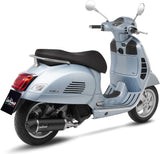 Terminale Di Scarico Senza Omologazione Suono Nero Acciaio Fondello Carbonio - Leovince Compatibile Con Piaggio Vespa Gts 125 Ie - Super (2021-2024)