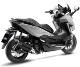 Terminale Di Scarico Con Omologazione Suono Nero Acciaio Fondello Carbonio - Leovince Compatibile Con Honda Forza 350 (2021-2024)