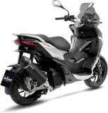 Terminale Di Scarico Con Omologazione Suono Nero Acciaio Fondello Carbonio - Leovince Compatibile Con Aprilia Sr Gt 125 - Sport (2022-2024)