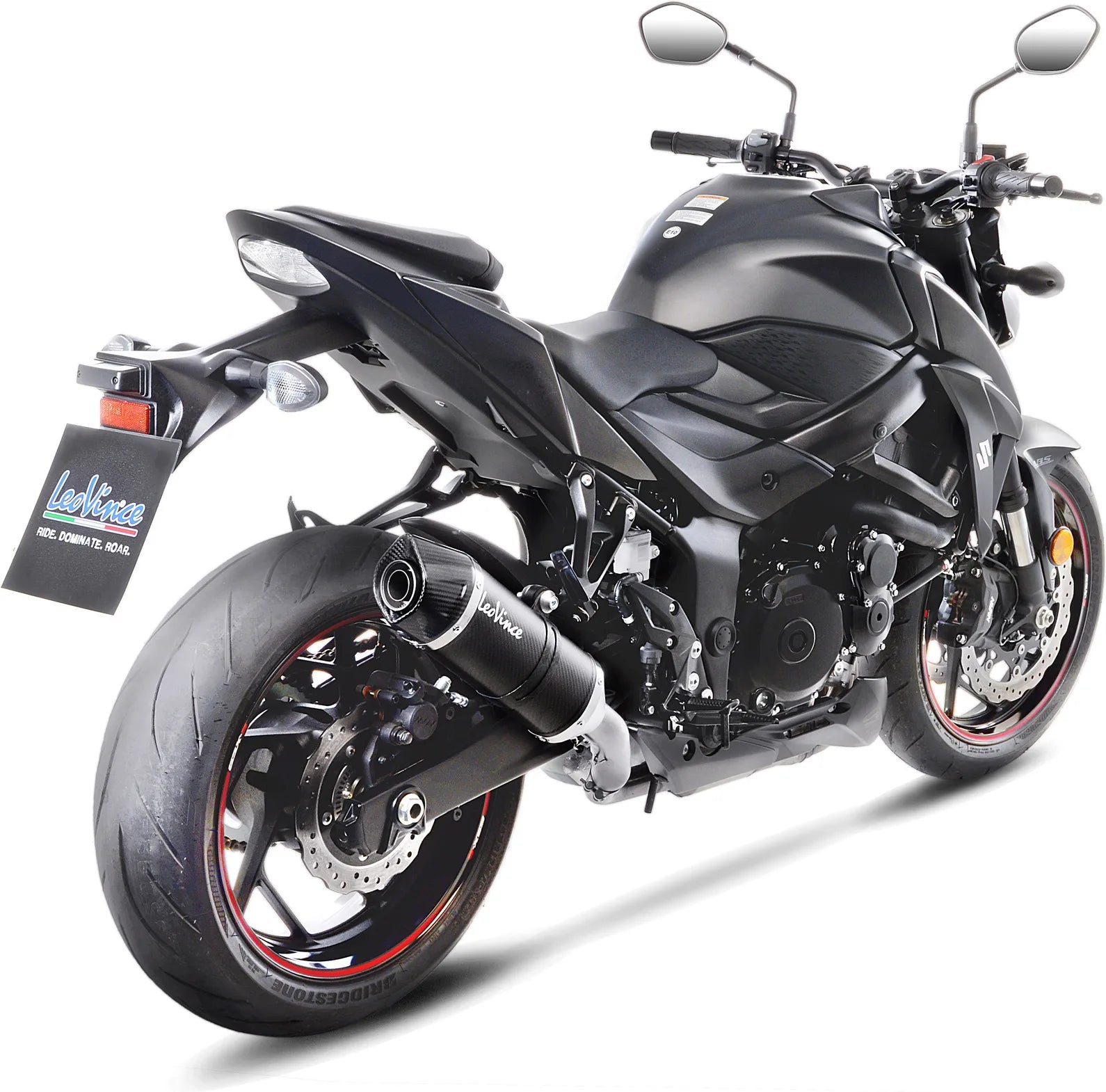 Terminale Di Scarico Con Omologazione Suono Lv One Evo Carbonio Fondello Carbonio - Leovince Compatibile Con Suzuki Gsx-S 750 - Z Abs (2017-2020)