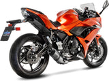 Impianto Di Scarico Completo Catalizzato E Con Omologazione Suono Lv One Evo Acciaio Fondello Carbonio - Leovince Compatibile Con Kawasaki Z 650 (2017-2019)
