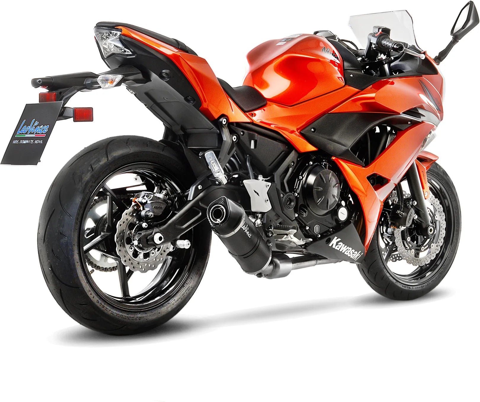 Impianto Di Scarico Completo Catalizzato E Con Omologazione Suono Lv One Evo Carbonio Fondello Carbonio - Leovince Compatibile Con Kawasaki Z 650 (2020)
