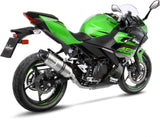 Terminale Di Scarico Con Omologazione Suono Lv One Evo Acciaio Fondello Carbonio - Leovince Compatibile Con Kawasaki Ninja 400 (2022-2023)