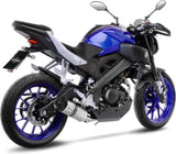 Impianto Di Scarico Completo Catalizzato E Con Omologazione Suono Lv One Evo Acciaio Fondello Carbonio - Leovince Compatibile Con Yamaha Yzf-R 125 (2017-2018)