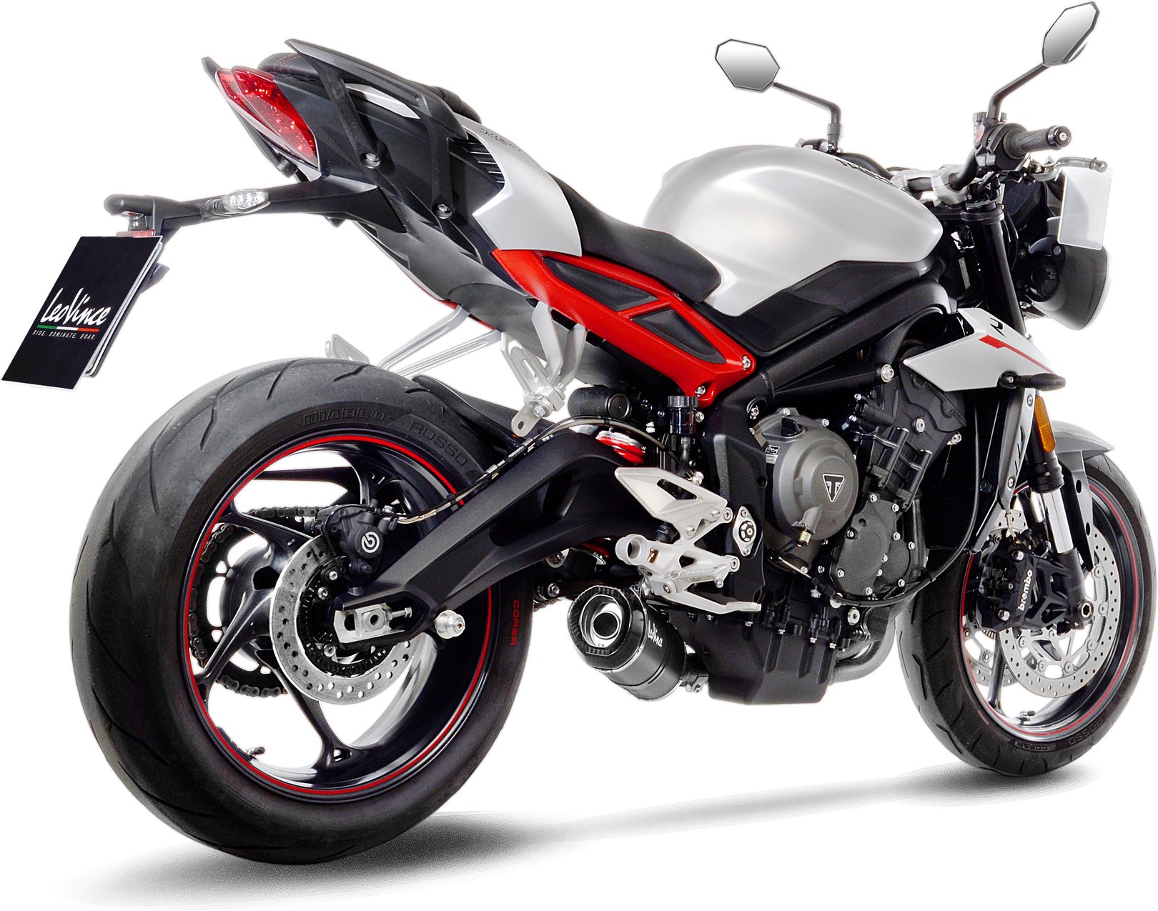 Exhaust Tip Without Sound Certification Lv One Evo Carbon Fiber Carbon Fiber End Cap - Leovince Compatible With Triumph Street Triple 765 Rs (2020-2022)