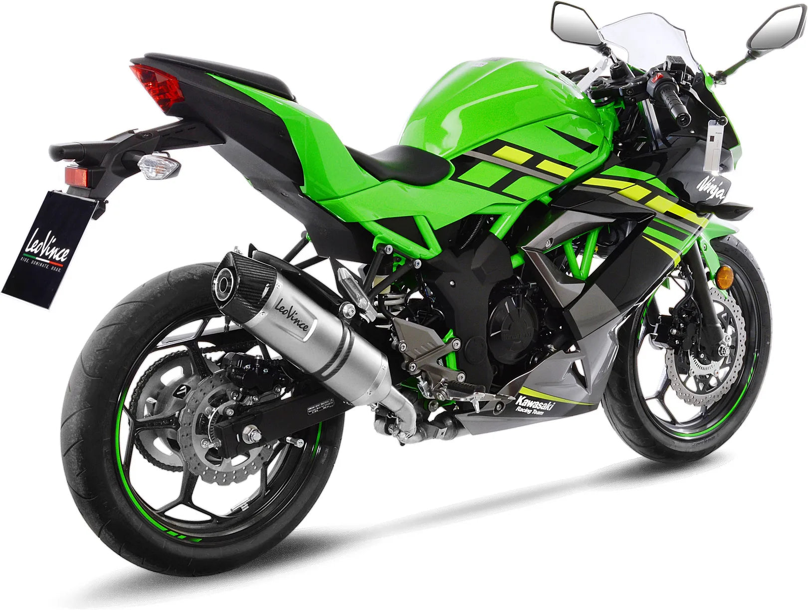 Terminale Di Scarico Senza Omologazione Suono Lv One Evo Acciaio Fondello Carbonio - Leovince Compatibile Con Kawasaki Ninja 125 (2019-2024)