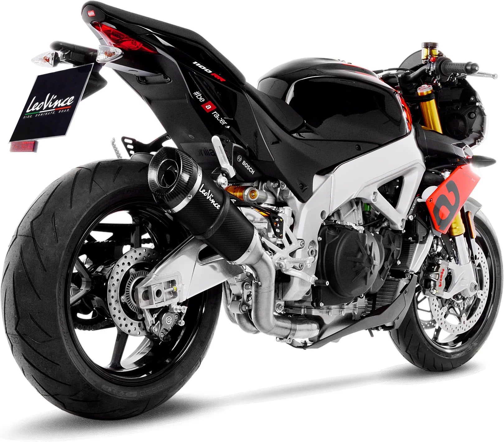 Terminale Di Scarico Senza Omologazione Suono Factory S Carbonio Fondello Carbonio - Leovince Compatibile Con Aprilia Tuono V4 1100 Factory (2019-2020)