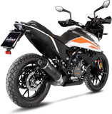 Terminale Di Scarico Senza Omologazione Suono Lv One Evo Acciaio Nero Fondello Carbonio - Leovince Compatibile Con Ktm 390 Adventure (2020-2024)