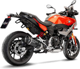 Terminale Di Scarico Senza Omologazione Suono Factory S Acciaio Nero Fondello Carbonio - Leovince Compatibile Con Bmw F 900 R - Xr - A2 (2020-2024)