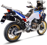 Terminale Di Scarico Senza Omologazione Suono Lv One Evo Acciaio Nero Fondello Carbonio - Leovince Compatibile Con Honda Crf 1100 L Africa Twin (2024-2026)