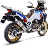 Exhaust Tip With Noise Certification Lv One Evo Stainless Steel - Leovince Compatible With Honda Crf 1100 L Africa Twin Adventure Sports (2020-2023)
