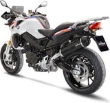 Terminale Di Scarico Con Omologazione Suono Lv One Evo Acciaio Nero Fondello Carbonio - Leovince Compatibile Con Bmw F 800 Gt (2017-2020)
