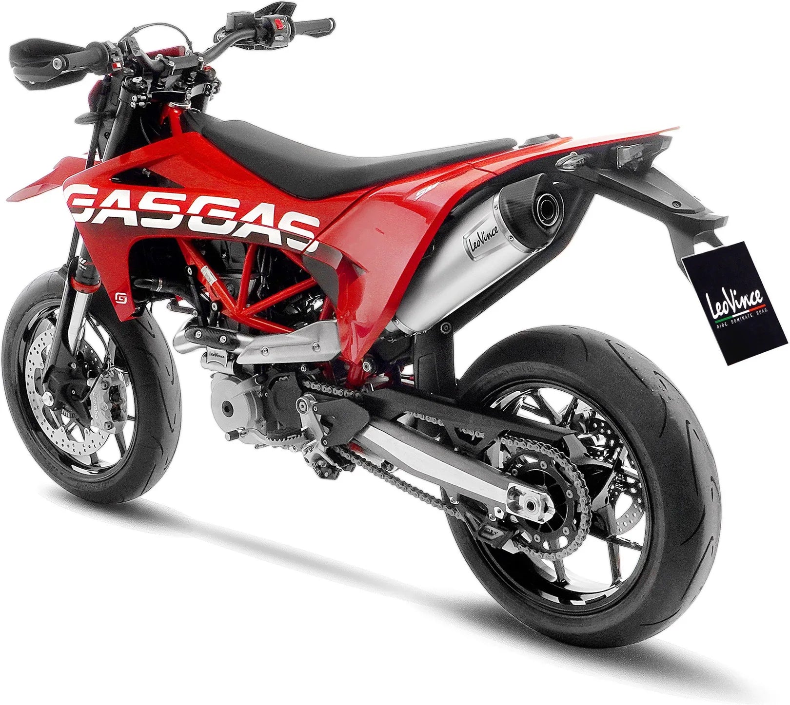 Impianto Di Scarico Completo Catalizzato E Con Omologazione Suono Lv One Evo Acciaio Fondello Carbonio - Leovince Compatibile Con Gasgas Es 700 (2022-2024)