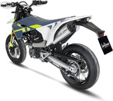 Impianto Di Scarico Completo Non Catalizzato E Senza Omologazione Suono Lv One Evo Acciaio Fondello Carbonio - Leovince Compatibile Con Husqvarna 701 Supermoto (2021-2024)