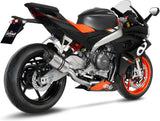 Impianto Di Scarico Completo Non Catalizzato E Senza Omologazione Suono Lv Pro Acciaio Fondello Carbonio - Leovince Compatibile Con Aprilia Tuono 660 (2021-2024)