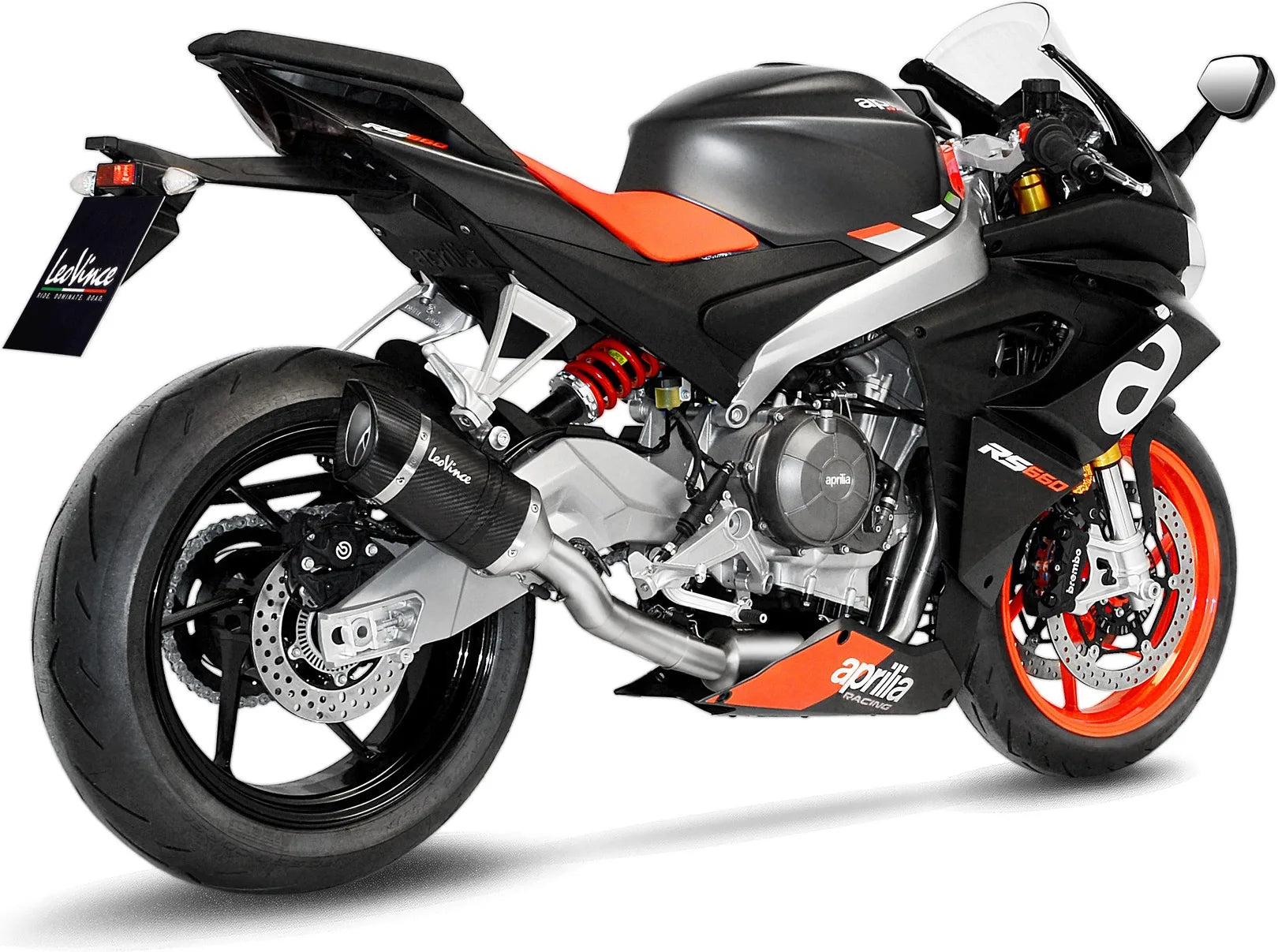 Impianto Di Scarico Completo Non Catalizzato E Senza Omologazione Suono Lv Pro Carbonio Fondello Carbonio - Leovince Compatibile Con Aprilia Rs 660 (2021-2024)