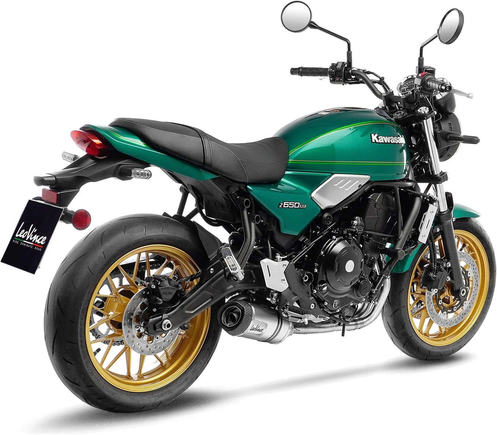 Impianto Di Scarico Completo Catalizzato E Con Omologazione Suono Lv One Evo Acciaio Fondello Carbonio - Leovince Compatibile Con Kawasaki Z 650 Rs (2022-2024)