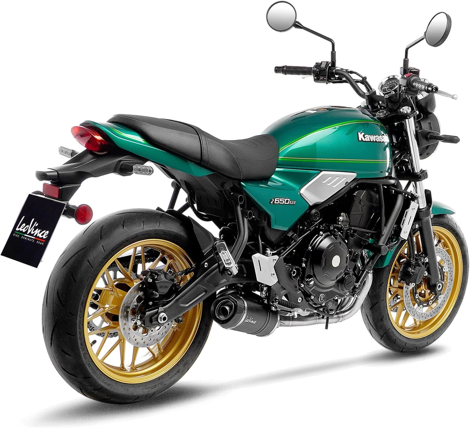 Impianto Di Scarico Completo Non Catalizzato E Senza Omologazione Suono Lv One Evo Carbonio Fondello Carbonio - Leovince Compatibile Con Kawasaki Z 650 Rs (2022-2024)