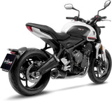 Complete Catalytic Exhaust System With Sound Certification Lv One Evo Steel Black Carbon Fiber End Cap - Leovince Compatible With Triumph Trident 660 (2021-2024)