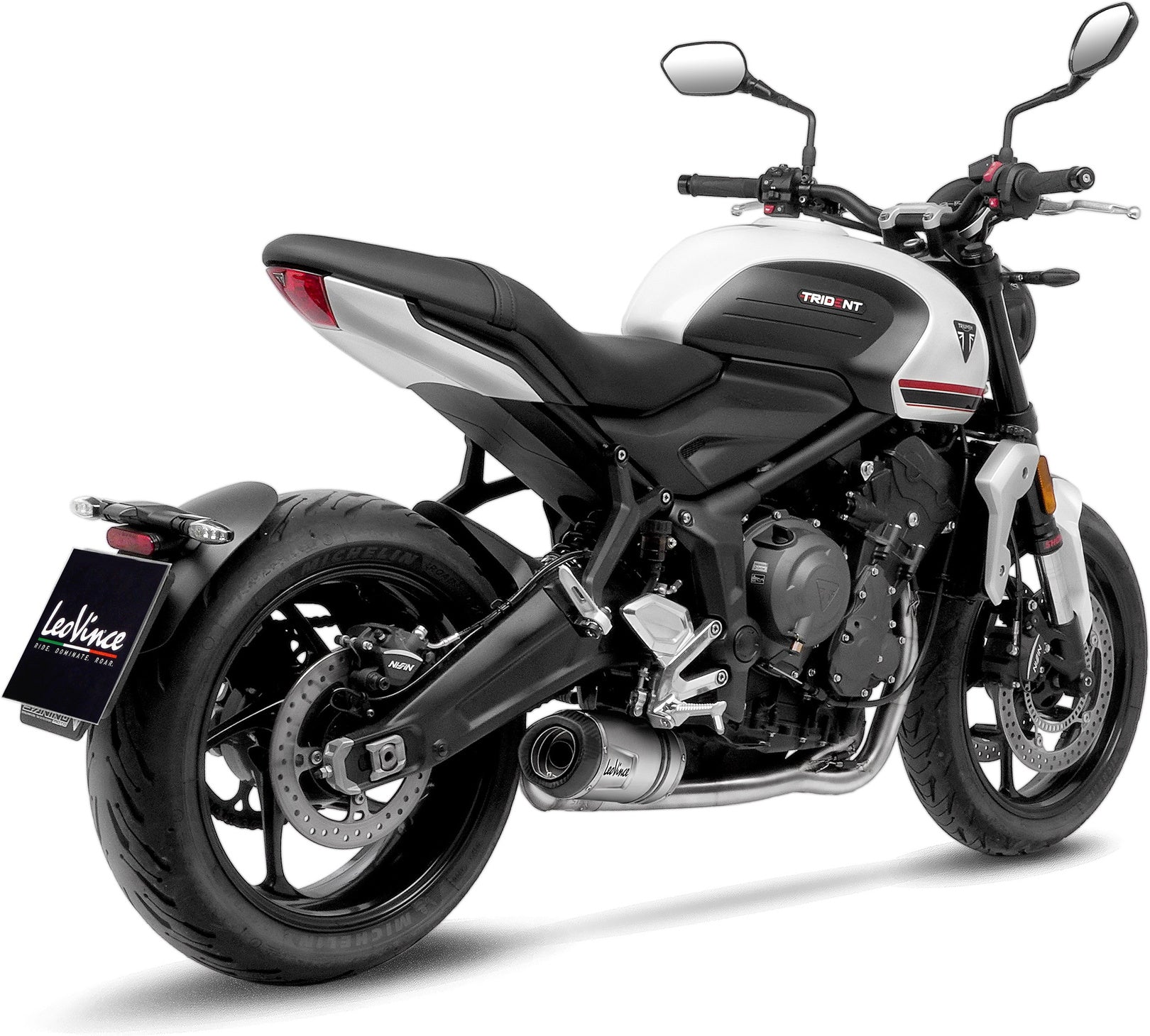 Complete Exhaust System Without Catalytic Converter And Without Sound Certification Lv One Evo Stainless Steel Carbon Fiber End Cap - Leovince Compatible With Triumph Tiger 660 Sport (2022-2024)