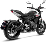 Complete Exhaust System Without Catalytic Converter And Without Sound Certification Lv One Evo Stainless Steel Carbon Fiber End Cap - Leovince Compatible With Triumph Trident 660 (2021-2024)
