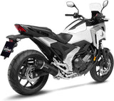 Terminale Di Scarico Con Omologazione Suono Lv One Evo Acciaio Nero Fondello Carbonio - Leovince Compatibile Con Honda Nc 750 X (2021-2024)