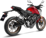 Complete Exhaust System Without Catalytic Converter And Without Sound Certification Lv One Evo Steel Black Carbon Fiber End Cap - Leovince Compatible With Honda Cb 125 R Neo Sports Café (2021-2023)