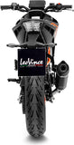 Exhaust Tip Without Sound Certification Lv One Evo Steel Black Carbon Fiber End Cap - Leovince Compatible With Ktm 390 Duke (2021-2023)