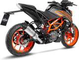 Terminale Di Scarico Con Omologazione Suono Lv One Evo Acciaio Fondello Carbonio - Leovince Compatibile Con Ktm 390 Duke (2021-2023)