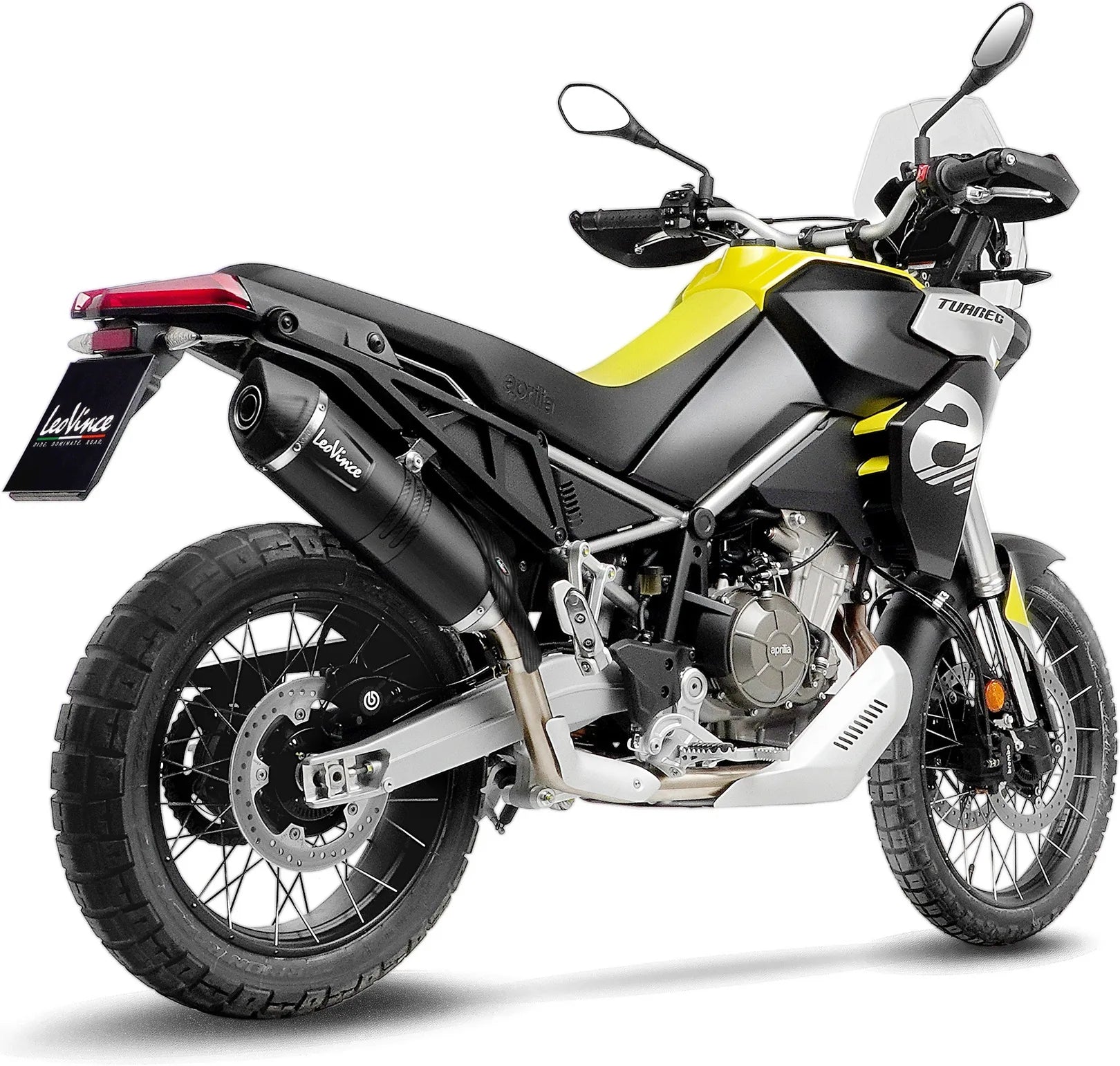Terminale Di Scarico Senza Omologazione Suono Lv One Evo Acciaio Nero Fondello Carbonio - Leovince Compatibile Con Aprilia Tuareg 660 (2022-2024)