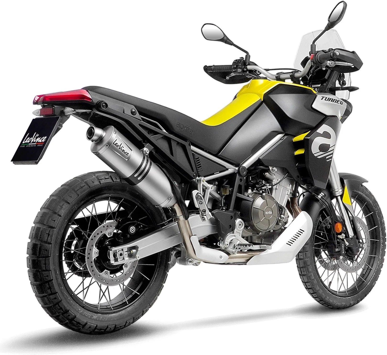 Terminale Di Scarico Con Omologazione Suono Lv One Evo Acciaio - Leovince Compatibile Con Aprilia Tuareg 660 (2022-2024)