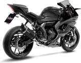 Impianto Di Scarico Completo Non Catalizzato E Senza Omologazione Suono Factory S Acciaio Nero Fondello Carbonio - Leovince Compatibile Con Yamaha Yzf-R7 700 (2021-2024)